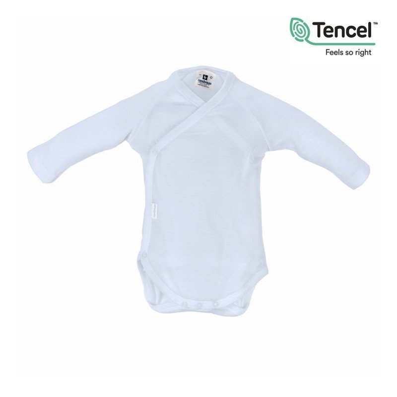 BODY L.SLEEVE CROSSED TENCEL BLUE