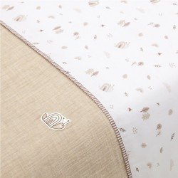 JEU 2 PCS.HOUSSE DE COUETTE 70 GREENY BEIGE 110x170x3 CM