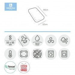 DRAP HOUSSE IM.TENC.-PETIT LIT DOCCO 50x90x12 CM LISO E BLANC