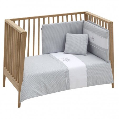 JEU 2 PCS.HOUSSE DE COUETTE 70 MINI WINDSORD GRIS 110x170x3 CM