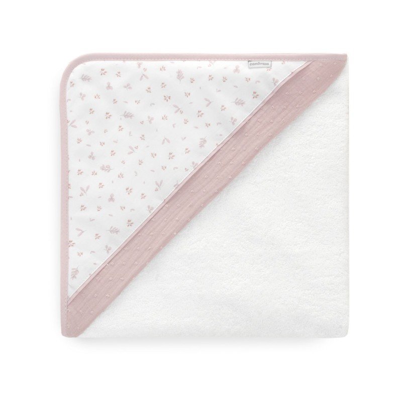 SERVIETTE DE BAIN A CAPUCHE 100x100x1 CM PLUMETI ROSE