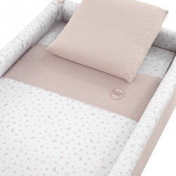 SMALL BED X WOOD UNE PLUMETI PINK/WHITE 55x87x74 CM