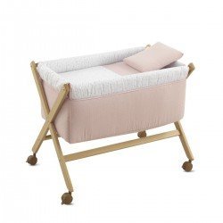SMALL BED X WOOD UNE PLUMETI PINK/NATURAL 55x87x74 CM