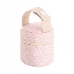 PORTA SUCCHIETTO ANIMAL PRINT ROSA 8.5x8.5x11 CM