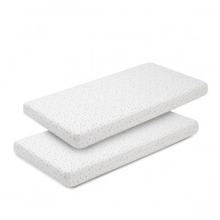 2 DRAP HOUSSE - LIT 60 60x120x17 CM RABBIT BEIGE