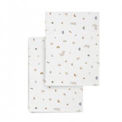 2 DRAP HOUSSE - LIT 60 60x120x17 CM RABBIT BEIGE