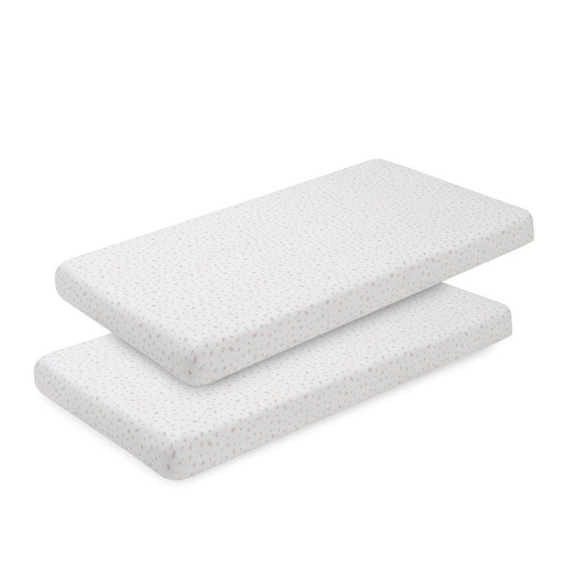 2 DRAP HOUSSE - LIT 60 60x120x17 CM PLUMETI ROSE
