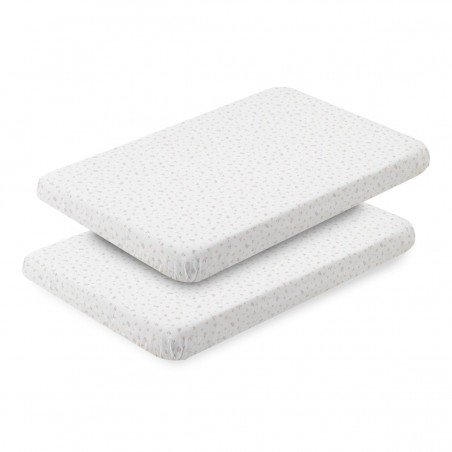 2 DRAP HOUSSE - PETIT LIT 50x82x10 CM PLUMETI ROSE