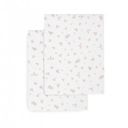 2 DRAP HOUSSE - PETIT LIT 50x82x10 CM PLUMETI ROSE