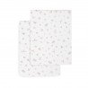 2 DRAP HOUSSE - PETIT LIT 50x82x10 CM PLUMETI ROSE