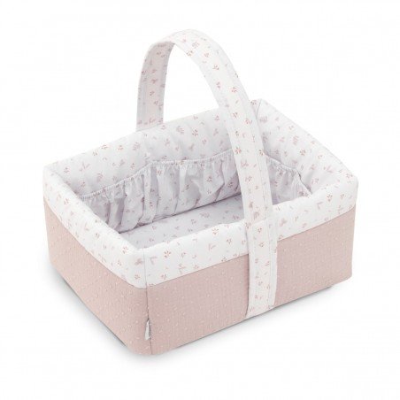 CORBEILLE MATELASSEE 22.5x29x29 CM PLUMETI ROSE