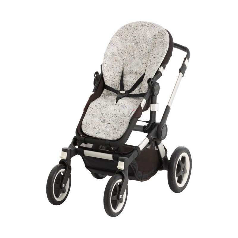 REV.STROLLER CUSHION PRAM OVAL STAR LIBERTY GREEN 43x88x1 CM