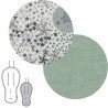 REV.STROLLER CUSHION PRAM OVAL STAR LIBERTY GREEN 43x88x1 CM