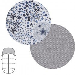 UNIVERSAL FOOTMUFF STROLLER STAR LIBERTY BLUE 45x98x3 CM
