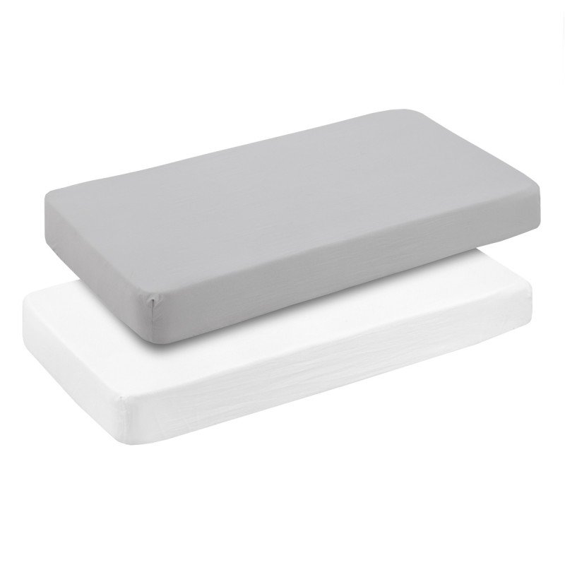 2 FITTED SHEET - COT 60 60x120x17 CM SOFT GREY