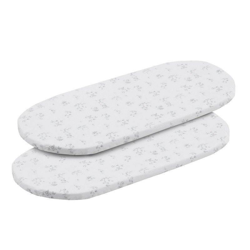 2 DRAP HOUSSE-COUFFIN/POUSSETT 35x80x7 CM MERLO ECRU