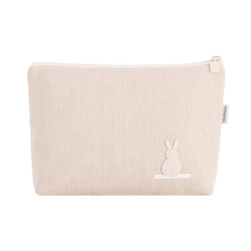 BORSA BAGNO LINO BEIGE 6x28x20 CM