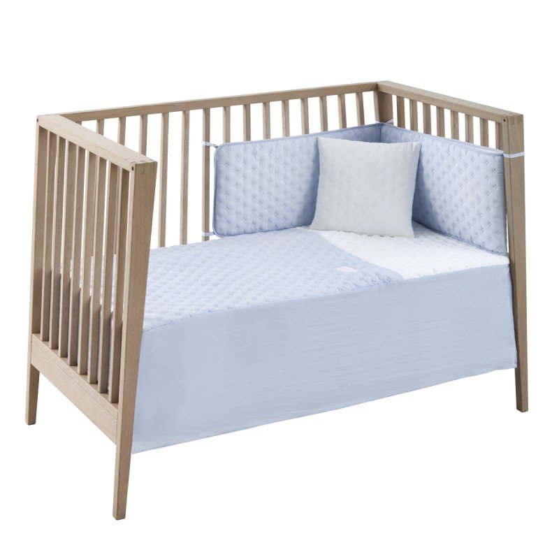 SET 2 PCS.BEDSPREAD W/S COT 60 SOFT BLUE 60x120x3 CM