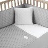 SET 2 PCS.BEDSPREAD W/S COT 60 SOFT GREY 60x120x3 CM
