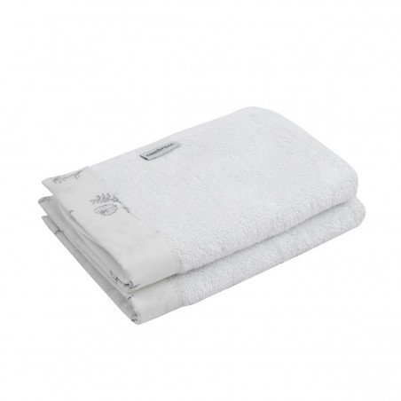 COFFRET 2 SERVIETTE DE BAIN MERLO ECRU 25x35x1 CM