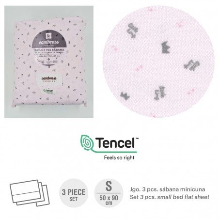 SET 3 PCS. SMALL BED 50x90x1 CM CORONAS PINK