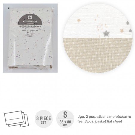 PARURE DE COUFFIN/POUSSETTE 35x80x1 CM SKY BEIGE