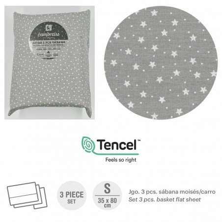 PARURE DE COUFFIN/POUSSETTE 35x80x1 CM FOREST GRIS
