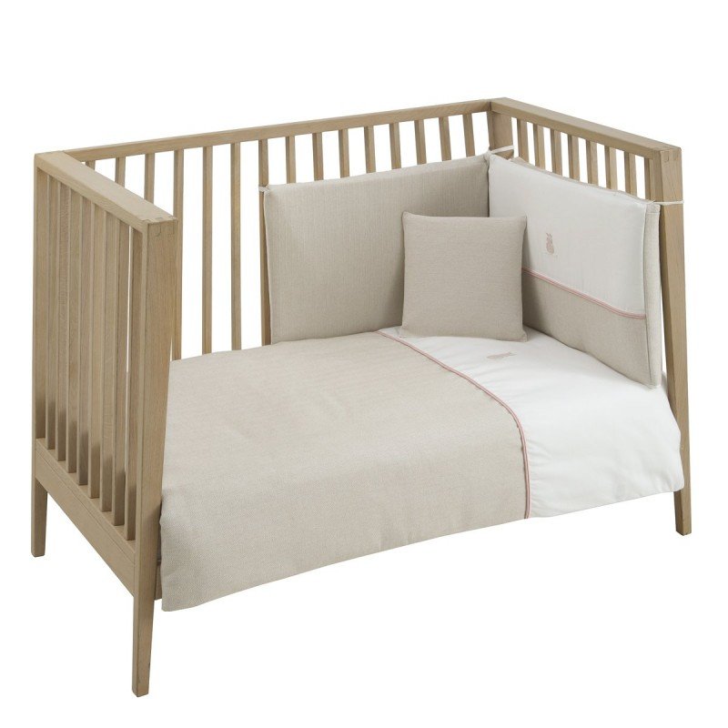 JEU 2 PCS.HOUSSE DE COUETTE 60 LINO ROSE 100x140x3 CM