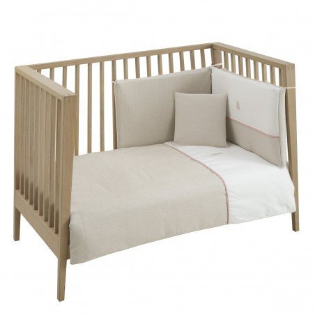 JEU 2 PCS.HOUSSE DE COUETTE 60 LINO ROSE 100x140x3 CM