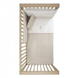JEU 2 PCS.HOUSSE DE COUETTE 60 LINO ROSE 100x140x3 CM