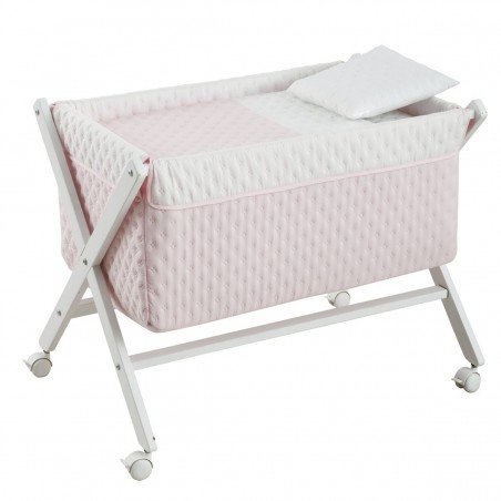 CULLA X DI LEGNO UNE SOFT ROSA/BIANCO