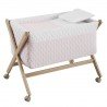 SMALL BED X WOOD UNE SOFT PINK/NATURAL 55x87x74 CM