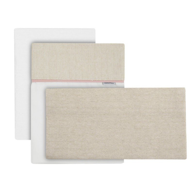 COMPLETO CESTONE 3 PZ  LINO ROSA