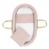 COUFFIN MATELASSE+P.BERCEAU BL PLUMETI ROSE/BLANC 39x80x61 CM
