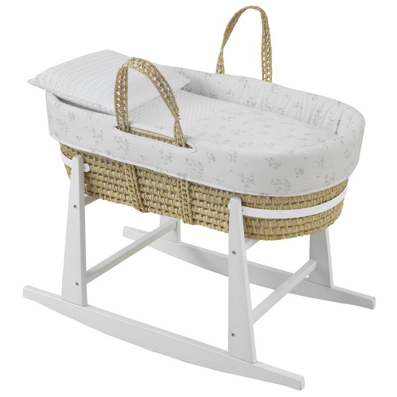 QUILTED BASKET+W.STAND WHITE MERLO ECRU/WHITE 39x80x61 CM