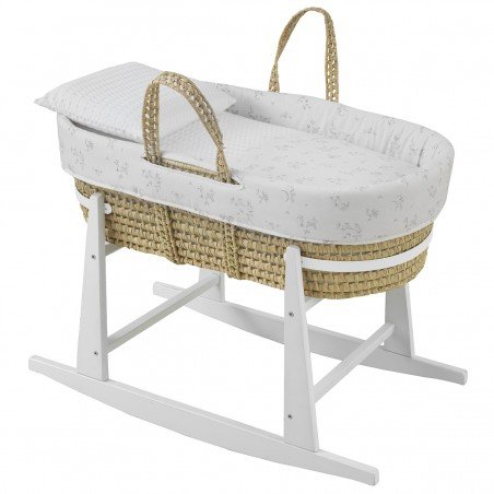 QUILTED BASKET+W.STAND WHITE MERLO ECRU/WHITE 39x80x61 CM
