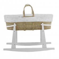 QUILTED BASKET+W.STAND WHITE MERLO ECRU/WHITE 39x80x61 CM