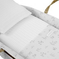 QUILTED BASKET+W.STAND WHITE MERLO ECRU/WHITE 39x80x61 CM