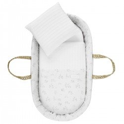 QUILTED BASKET+W.STAND WHITE MERLO ECRU/WHITE 39x80x61 CM