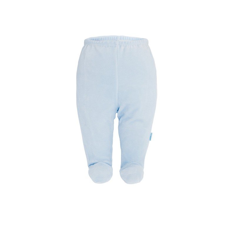 PANTALONCINI NEONATO VELLUTO LISO AZURRO