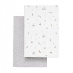 2 DRAP HOUSSE-COUFFIN/POUSSETT 35x80x7 CM ARDI GRIS