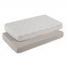 2 DRAP HOUSSE - LIT 60 60x120x17 CM ABETE BEIGE