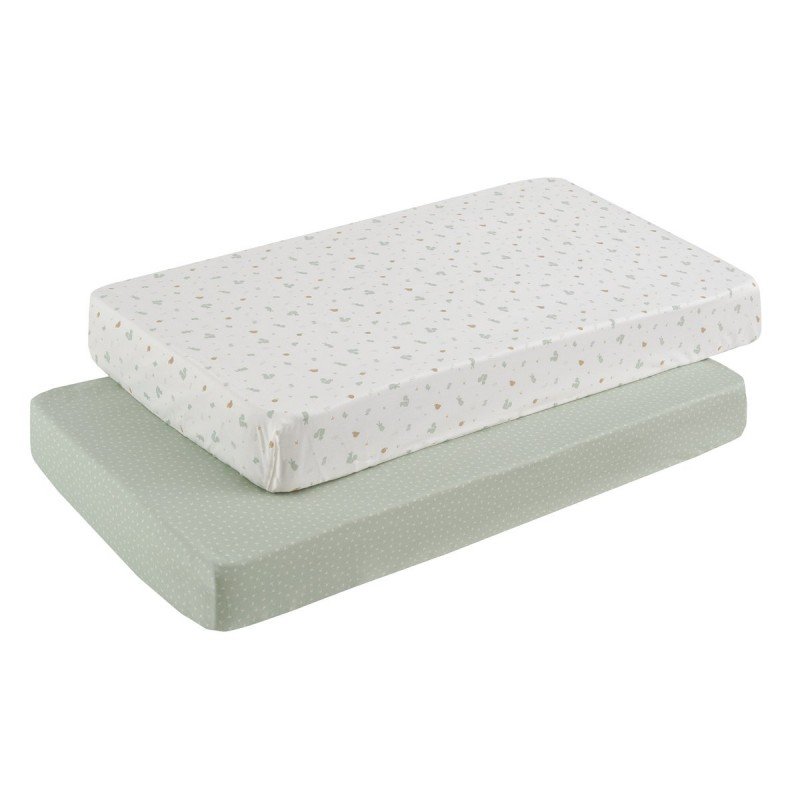 2 DRAP HOUSSE - LIT 60 60x120x17 CM ARDI VERT