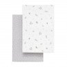 2 DRAP HOUSSE - PETIT LIT 50x82x10 CM ARDI GRIS