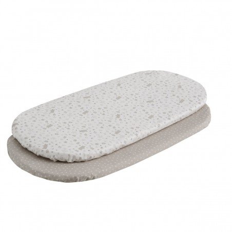 2 FITTED SHEET-BASKET/PRAM 35x80x7 CM ABETE BEIGE