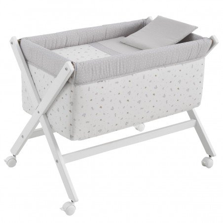 PETIT LIT PIEDS X BOIS UNE ARDI GRIS/BLANC 55x87x74 CM