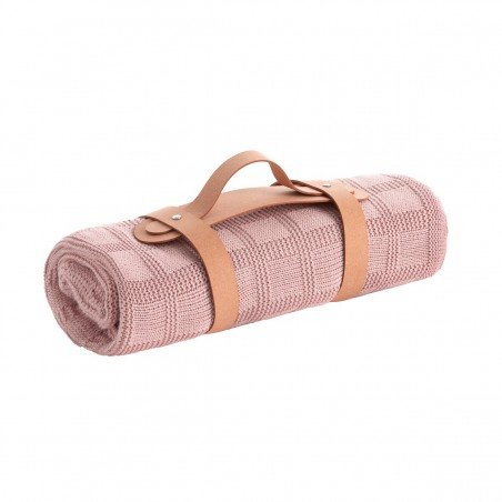 MANTA PUNTO BAMBOO 80x100x1 CM SQUARES BLUSH