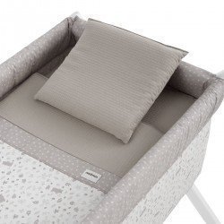 PETIT LIT PIEDS X BOIS UNE ABETE BEIGE/BLANC 55x87x74 CM