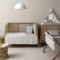 PETIT LIT PIEDS X BOIS UNE ABETE BEIGE/BLANC 55x87x74 CM