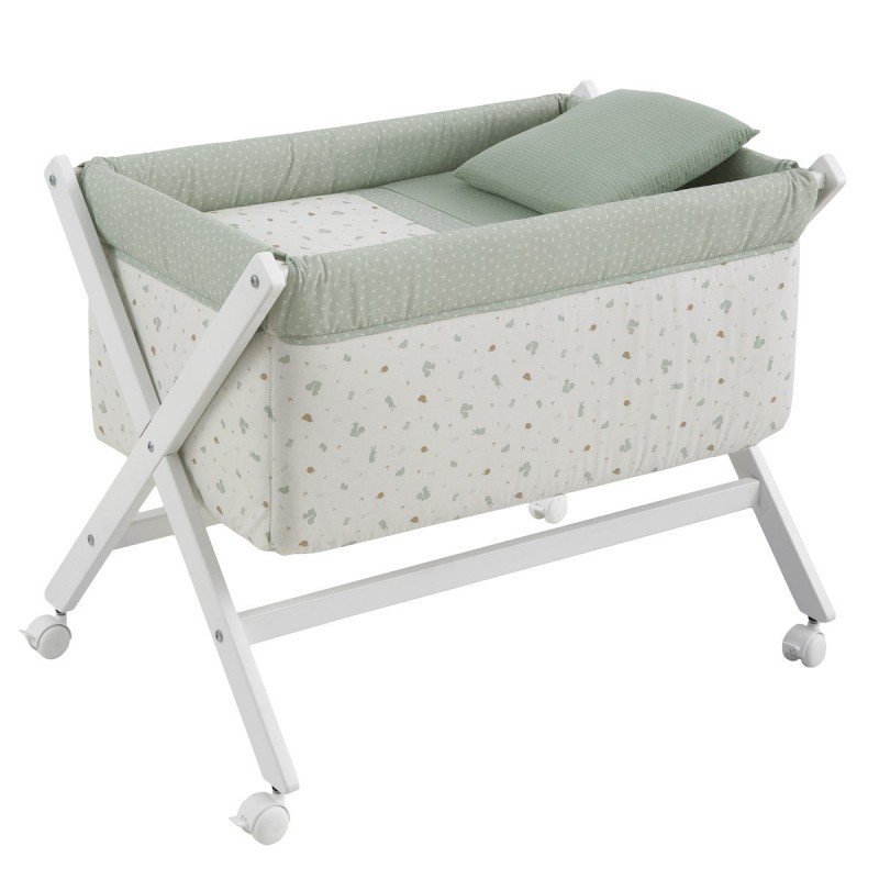 MINICUNA TIJERA MADERA ARDI VERDE/BLANCO 55x87x74 CM